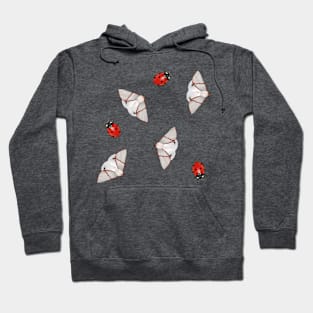 Ladybugs and white moth Hoodie